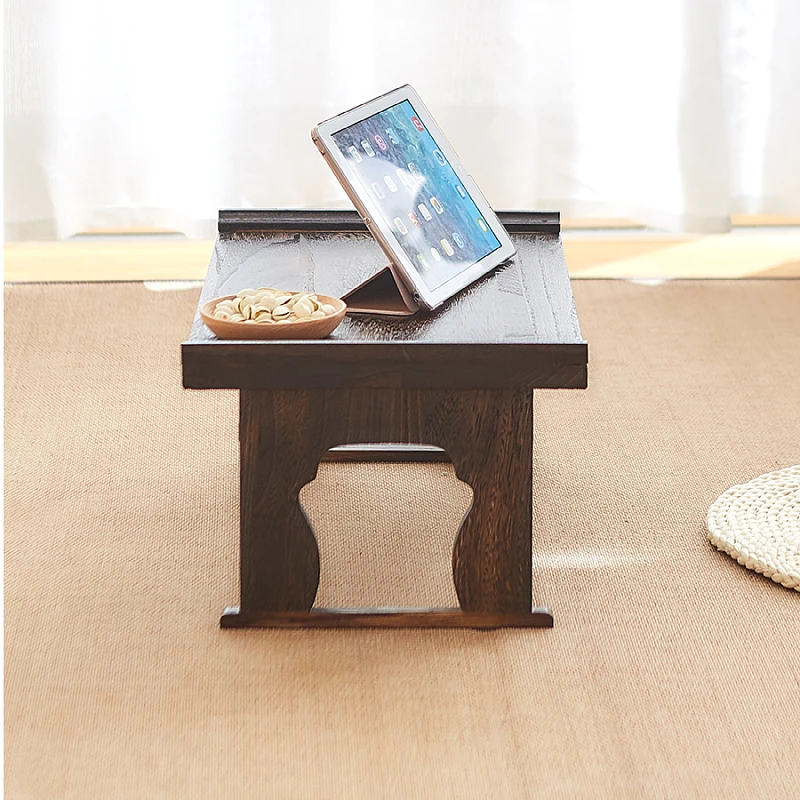 Table de thé en bois style japonais, meubles antiques asiatiques, à pieds pliants, rectangulaires, pour salon, Table de café pliable