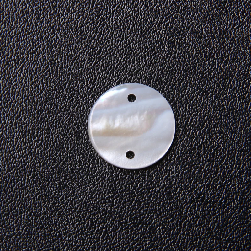 White Shell Connectors Natural Mother of Pearl Round Shell Beads Connector Flat Loose Bead for Jewelry Making Accessories DIY