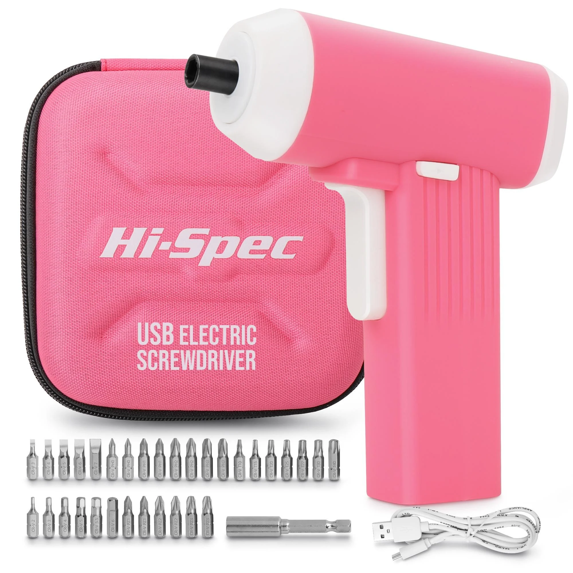 Hi-Spec Exquisite Lady Drill Tool Set Lovely Girls Pink Electric Screwdriver Kit Cordless Power Tools For Home Women With Case