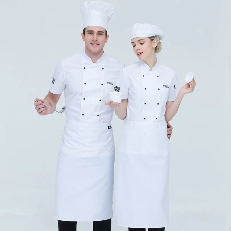 Quality Chef Jacket Short Sleeve Summer Back Breathable Net Chef Work Clothes Long-sleeved Kitchen Food Service Work Wear