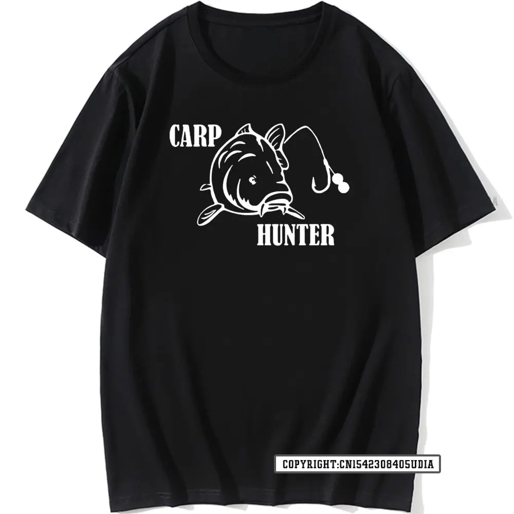 Novelty Carp T-Shirt Mens S Oversized Retro Vintage Fisherman Print T Shirts Top Tees Custom Mens Top T-Shirts Classic