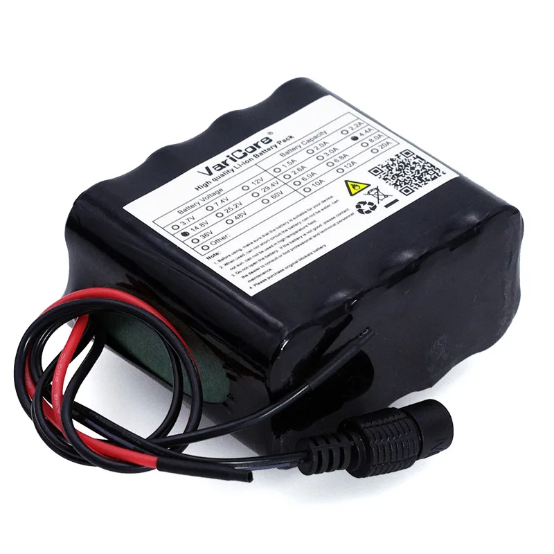 Varicore 14.8v 4400mah 18650 li-iom bateria pacote noite lâmpada de pesca aquecedor mineiro lâmpada amplificador bateria com bms 16.8v
