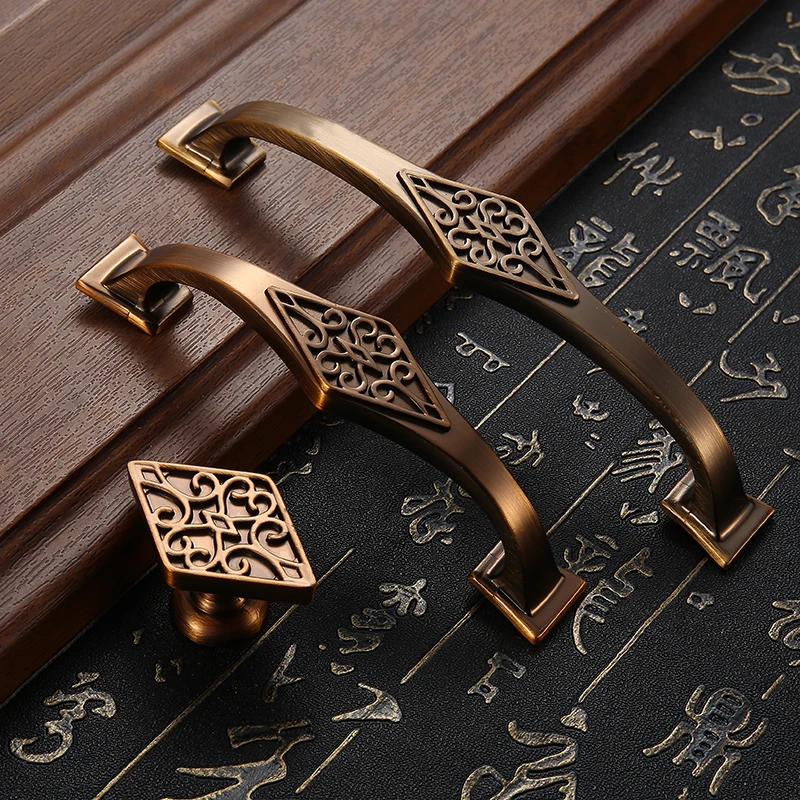 AOBT American Antique Bronze Kitchen Cabinet Handle Dressers Vintage 128mm Drawer Knobs Wardrobe Door Furniture Pens Hardware