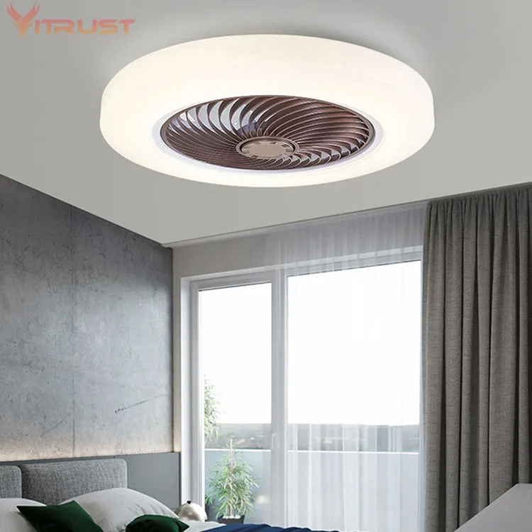 Ultra-thin ceiling fan light invisible ceiling fan with light kits for restaurant bedroom lamp modern office ceiling lamp