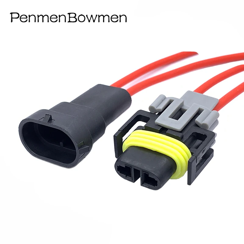 1 Zestaw 2 pinów 12124819   Automatycznie uszczelnione wodoodporne złącza kabli elektrycznych Wiązka przewodów Gniazdo światła przeciwmgielnego Wtyczka ksenonowa