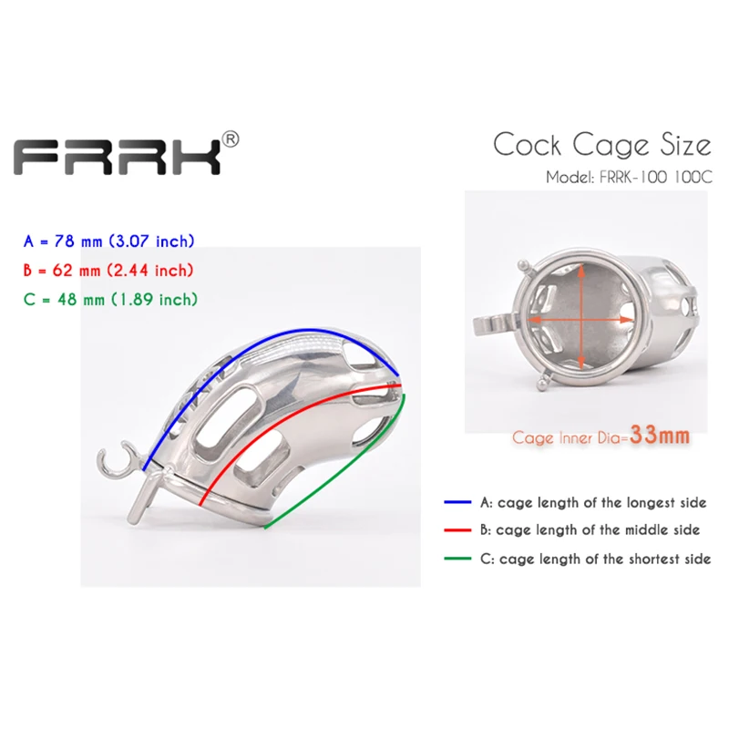 FRRK Strapon Male Chastity Belt Cock Cage Men Stainless Steel Adult BDSM Sex Toys Metal Penis Rings Strap On Lock Bondage Device