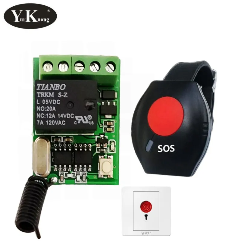 emergency button remote control switch 5V 6V 9V 12V Remote Control Push Button RF Wireless Switch 315 433 Smart Home Alarm