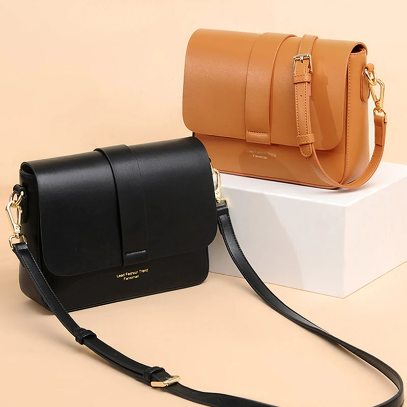 100% Genuine Cow Leather Women Shoulder Bag Solid Color Clutch Ladies Bags for 2022 Shoulder Bag Small Crossbody Bag Sac A Main