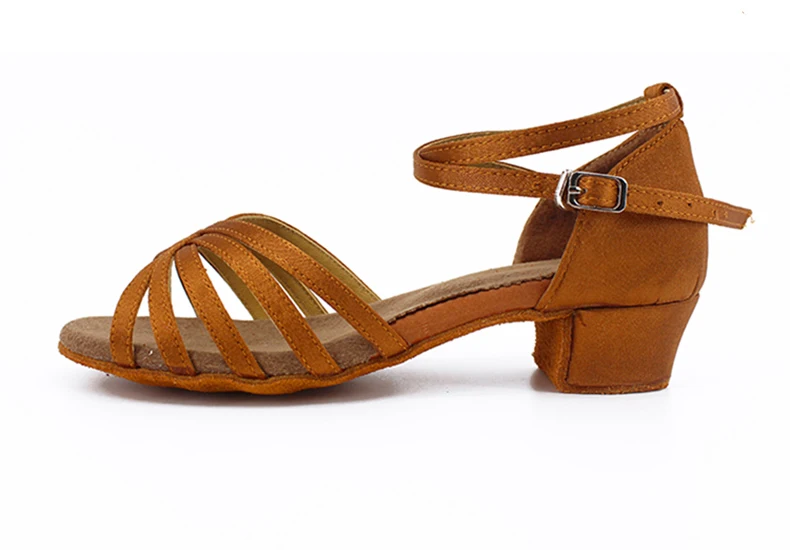 Mädchen Frauen Latein Schuhe Niedrigen Absatz Latino Salsa Moderne Ballsaal Satin Latein Schuhe Tango Salsa Rumba Latin Dance Schuhe – Detail 23