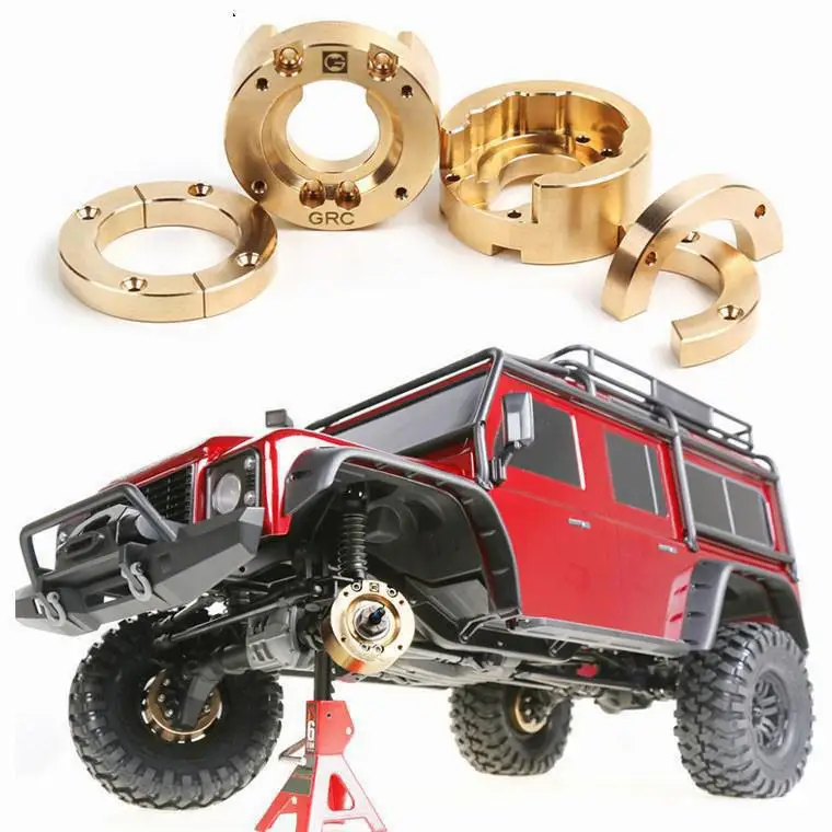 

2pcs TRX4 Axle Doors Brass Counterweight Balance Weight Portal Drive Housing for 1:10 RC Crawler Trax TRX-4 defender G500