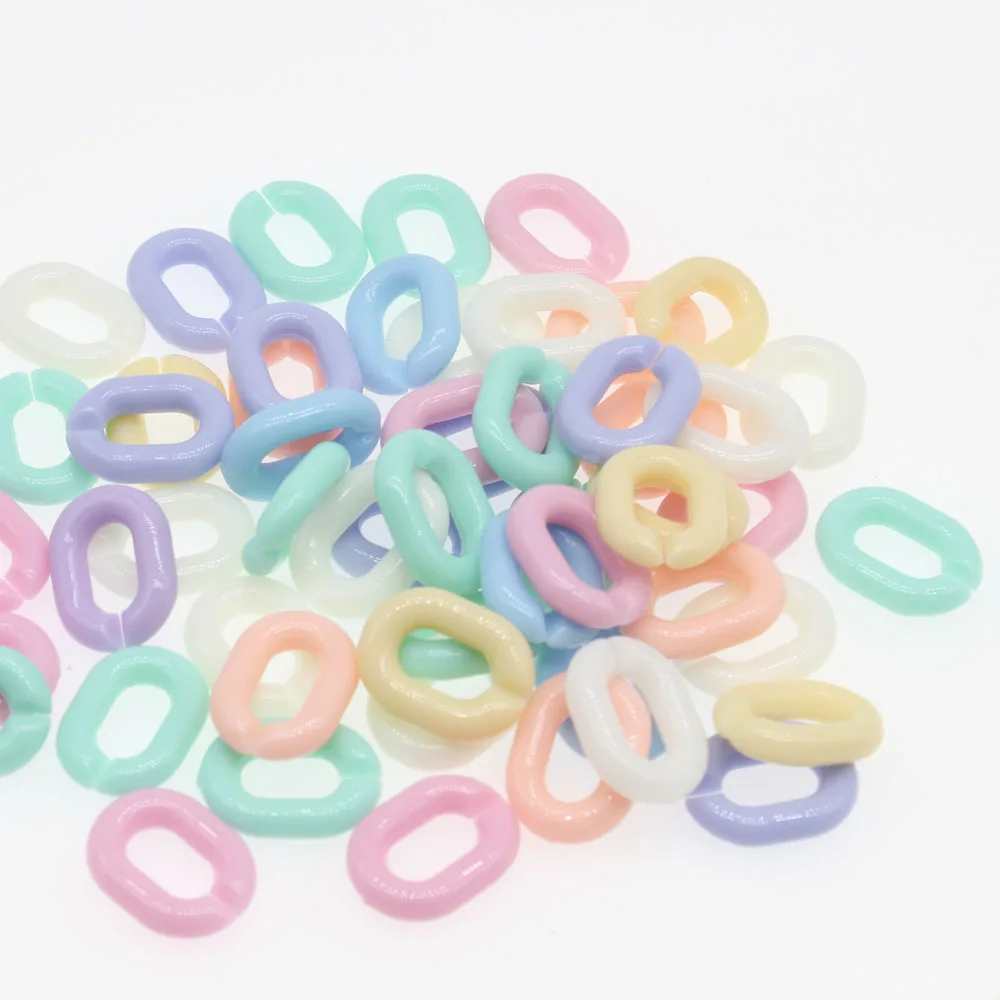 

CHONGAI 500Pcs Candy Mixed Colors Acrylic Twist Oval Open Ring Beads Connector link Chain For Necklace Bracelet Making