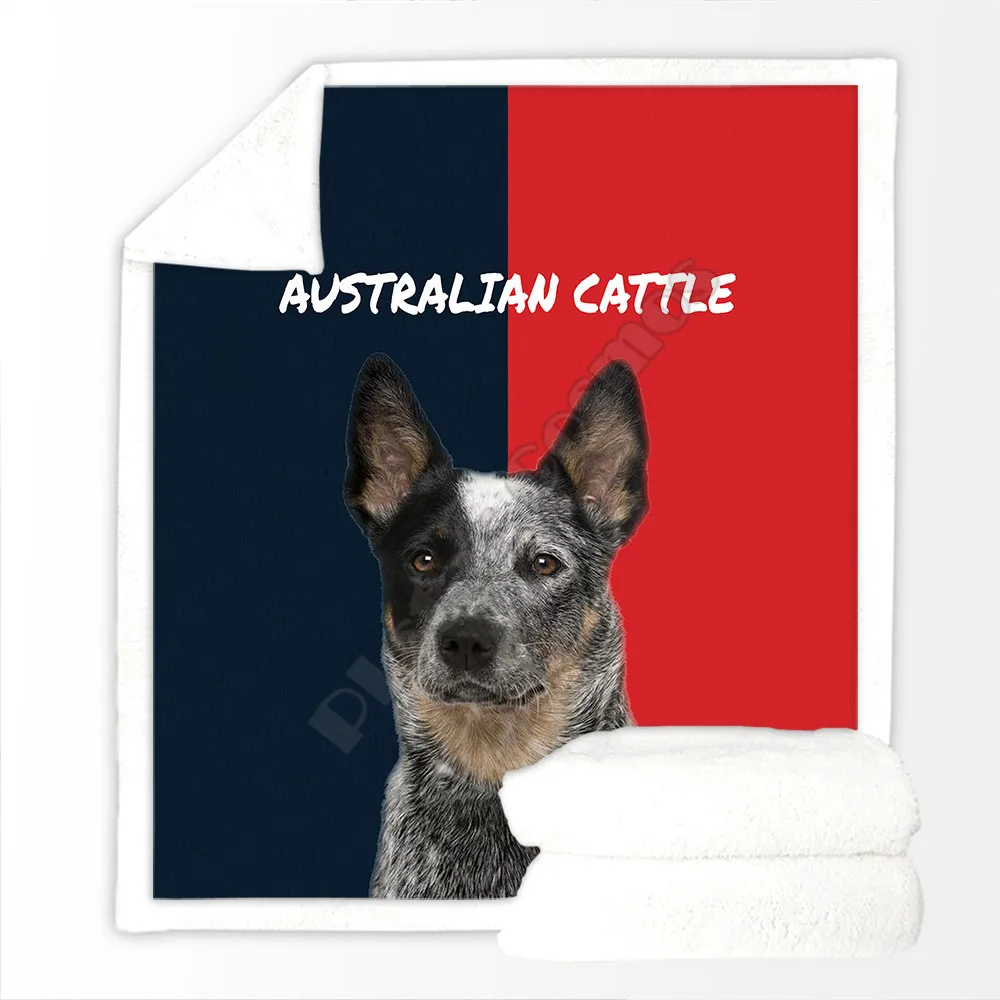 

Funny Australian Cattle Cozy Premium Fleece Sherpa 3D printed Fleece Blanket on Bed Home Textiles Dreamlike