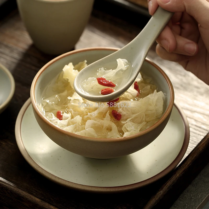 Hermosa cuenco para comer, cuenco de arroz, cuenco de cerámica, cuenco de jarabe de Nido de Pájaro, cuenco pequeño Simple, juego de vajilla japonesa para el hogar