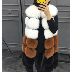 ZADORIN Winter Coat Women Thick Warm Luxury Mixed Color Faux Fur Vest Fur Coats Soft Fluffy Fur Jacket Female Vintage Outerwear