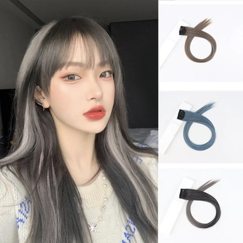 Model Rambut Palsu Potongan Rambut Model Penjepit Rambut Palsu Cerah Multiwarna Hiasan Rambut Jepit Rambut Ekstensi Rambut Alami Aksesori Rambut Palsu