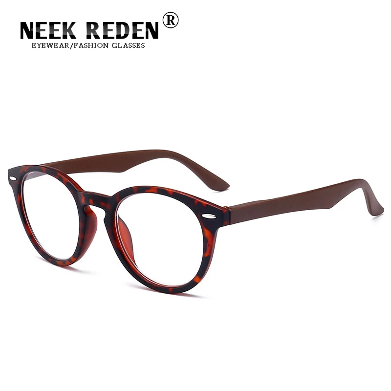 Gafas de lectura redondas de leopardo azul para hombre y mujer, anteojos con remache para presbicia, dioptrías + 0,5 + 0,75 + 1,25 + 2,25 + 3,25 +