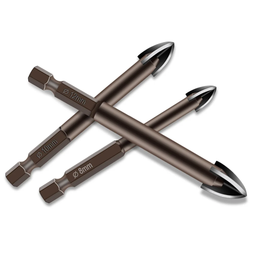 3-12mm Cross Hex Tile Drill Bits Glass Ceramic Concrete Hole Opener 1/4" Hex Shank Brick Hard Alloy Triangle Bit Tools
