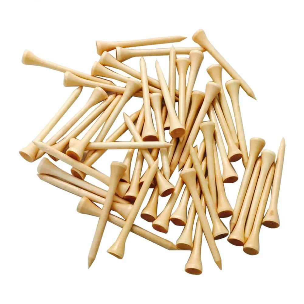 (50pcs) Wooden Golf Tees 70mm Cushion Golf Tee Golf Accessories