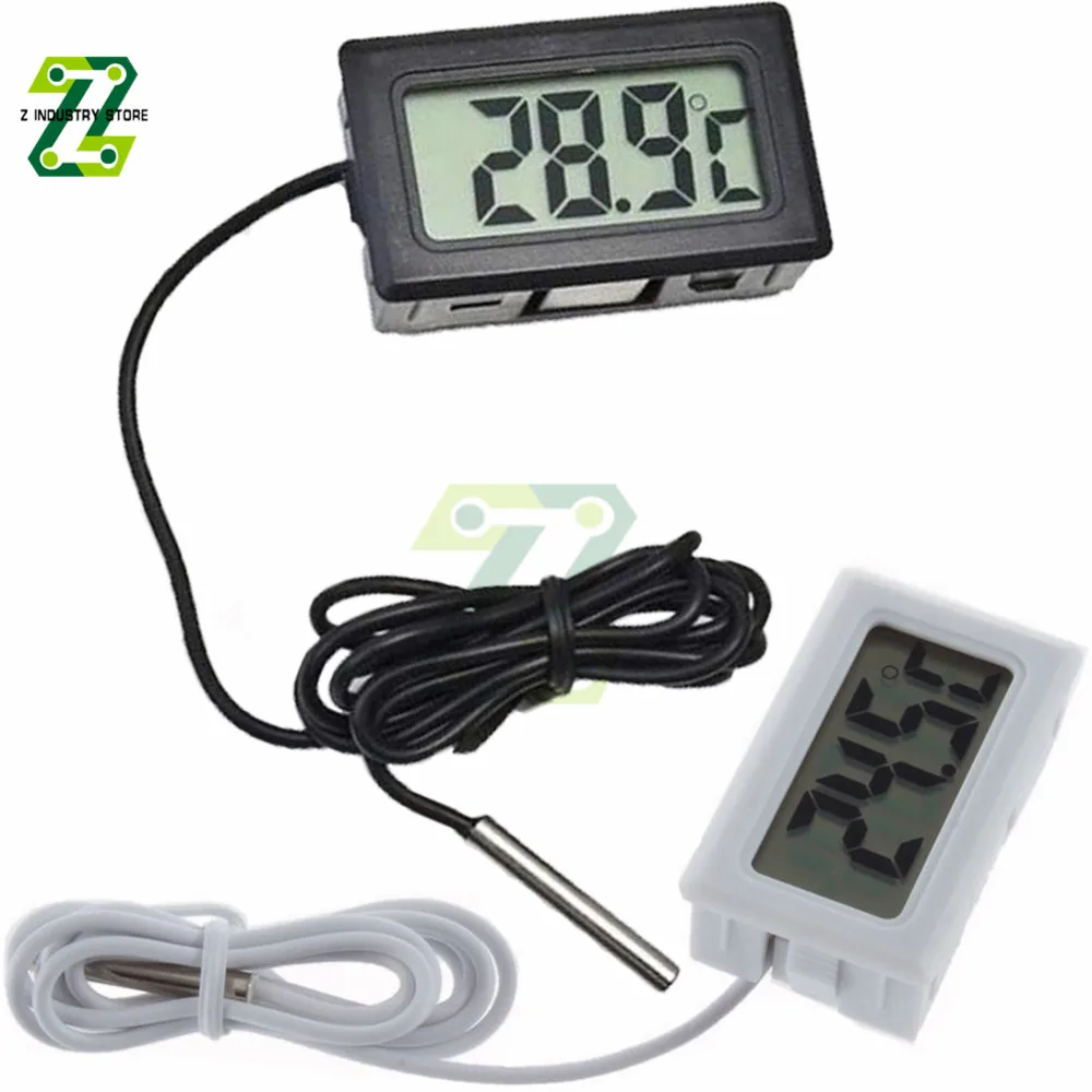 FY-10 LCD Digital Thermometer Temperature Sensor Temp Meter Thermostat Thermal Regulator Controller 1M Cable Probe