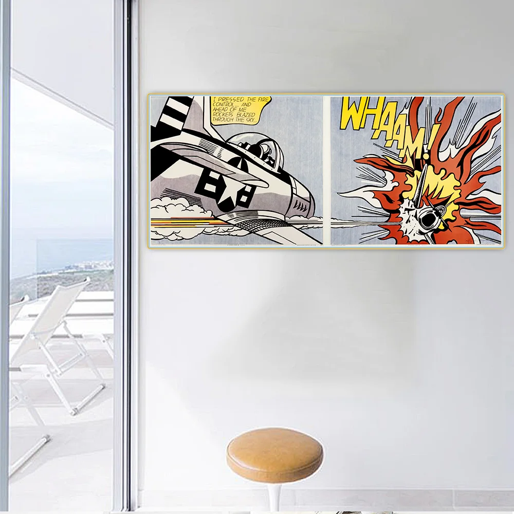 

Citon Roy Lichtenstein《Whaam,1963》Pop art Canvas Oil Painting Artwork Picture Wall Background Decor Home Living room Decoration