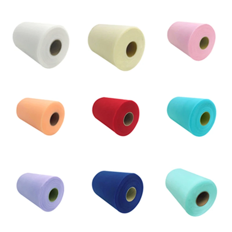 ホワイトピンクチュールロールスプールチュチュ 15 センチメートル 100 ヤード DIY テーブルスカート誕生日ウェディングパーティーの装飾チュールオーガンザロール用品