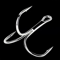 50 pcs Fishing Hook Treble Hooks High Carbon Treble Hooks Super Sharp Size 1#-16# Triple Barbed Steel Fish Hook Anchor Hook