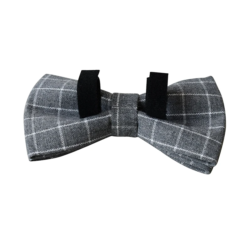 Comfortable and durable gray plaid dog collar and dog leash for pitbull bull terrier Rottweiler german free engraving Grid 03