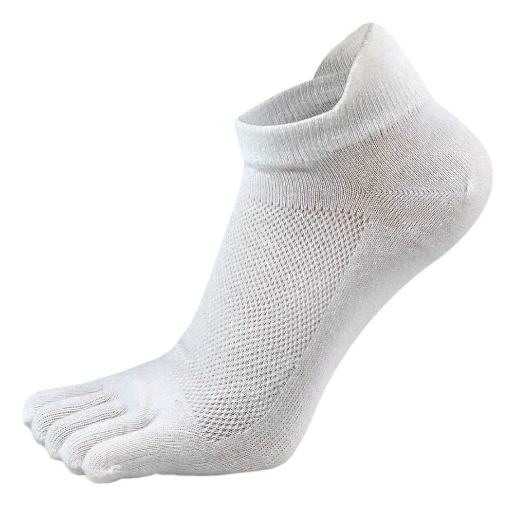 Calcetines tobilleros de algodón puro para hombre, medias suaves, elásticas, resistentes, transpirables, de malla, desodorante, sin dedos, para deporte