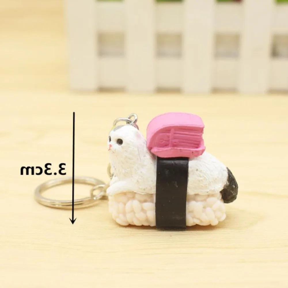 Creative Cat Sushi Keychain Key Rings Handbag Hanging Pendants Phone Charms Key Chain Gift For Kids