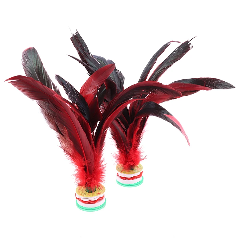 2pcs Feather Shuttlecock China Jianzi Foot Kick Hand Wheel Fancy Goose Feather Shuttlecock Fitness Entertainment