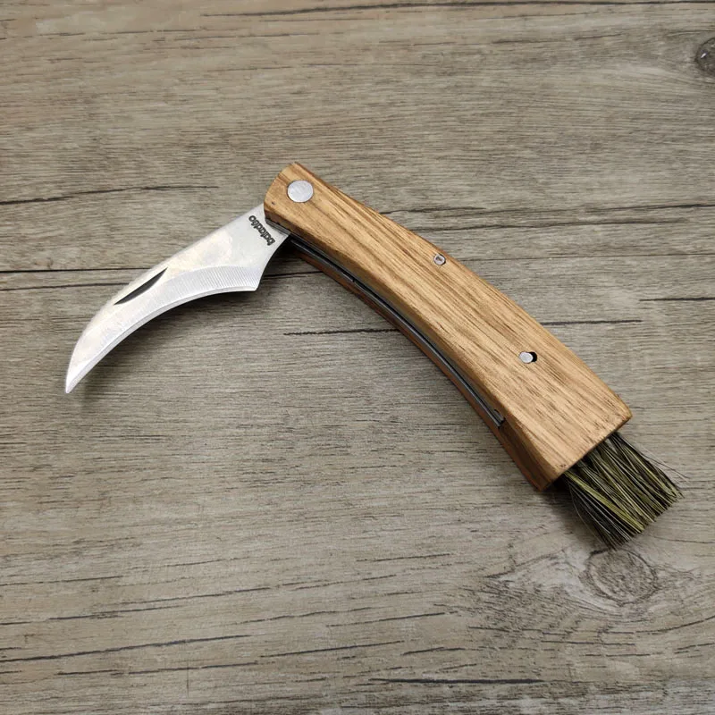 Dropship Mini Portable Multi-Function Rosewood Handle Collecting Folding  Mushroom Knife Camping With Brush Tool