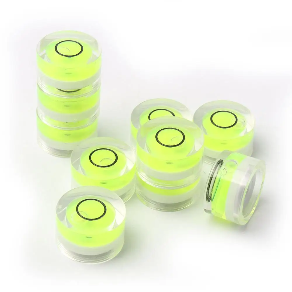10Pcs/lot 14x8mm Stick-on Disc Green Round Bubble Level Mini Spirit Level Bubble Bullseye Level Measurement Instrument