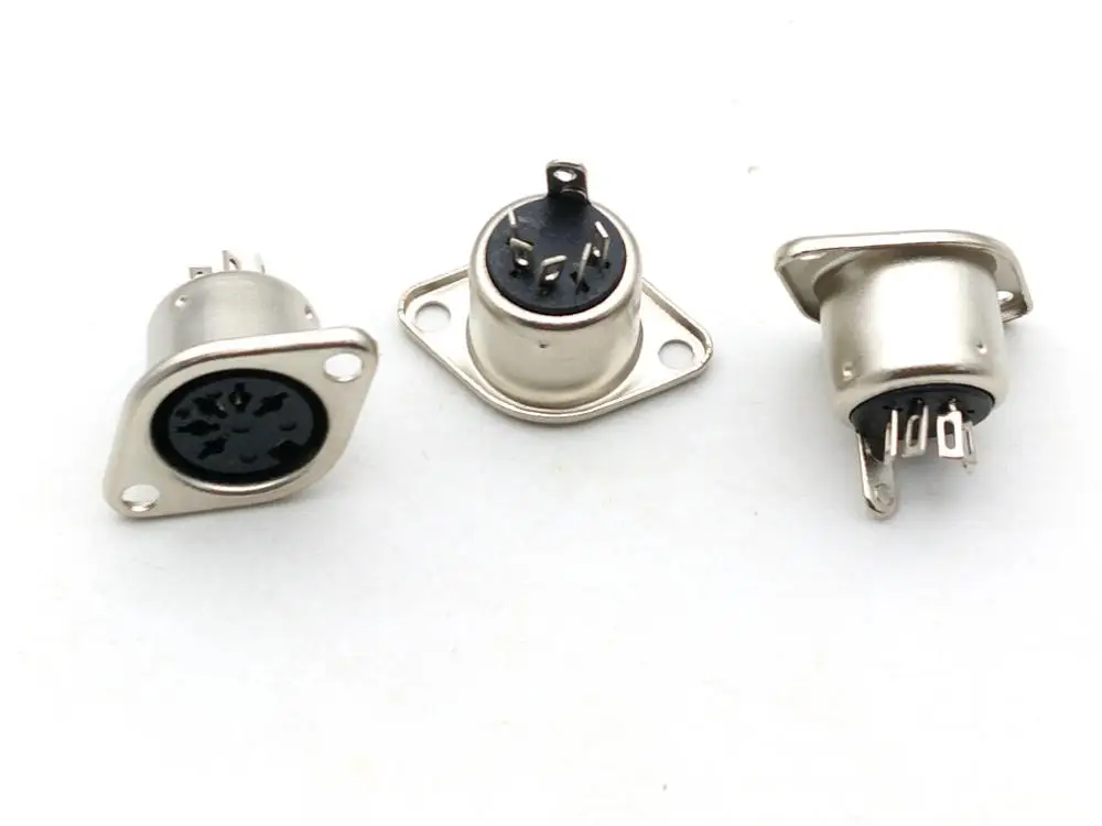 5 Pin DIN Female Jack Cable Connector adapter panel mount solder type image 2