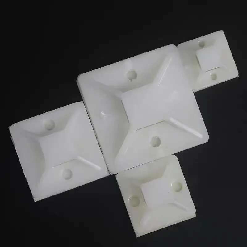 20Pcs 20/25/30/40mmPlastic Self Adhesive Cable Tie Mount Base Holder White 30*30mm Since the glue type positioning