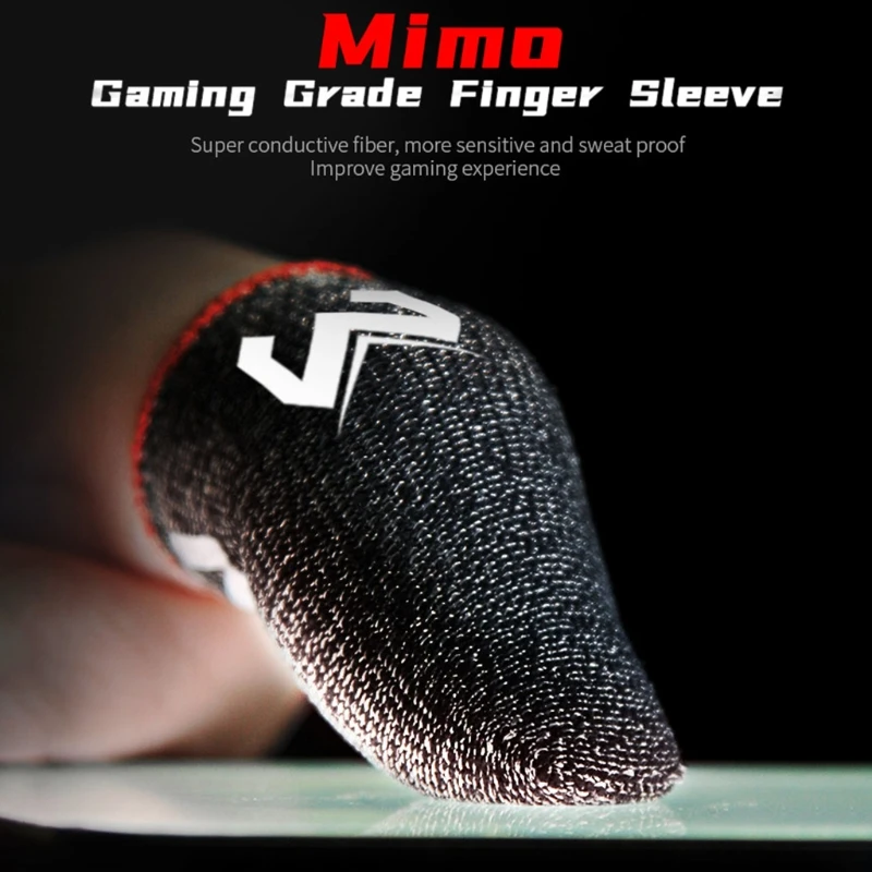 2 Pcs Phone Games Sweat-Proof Finger Gloves Thumbs Finger Cover Anti-slip Cot Sleeve for PUBG Touch Screen Game