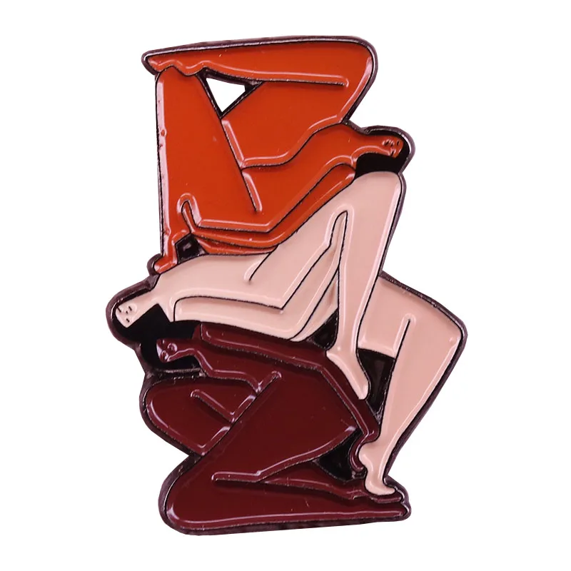 Laura Berger stack brooch minimalism female images painting badge naked abstract art pin illustrator gift