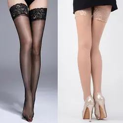 Huge Elastic Women's Stocking Sexy Lace Top Floral Silicon Strap Anti-skid Thigh Nightclub hot Apparel High Stockings women