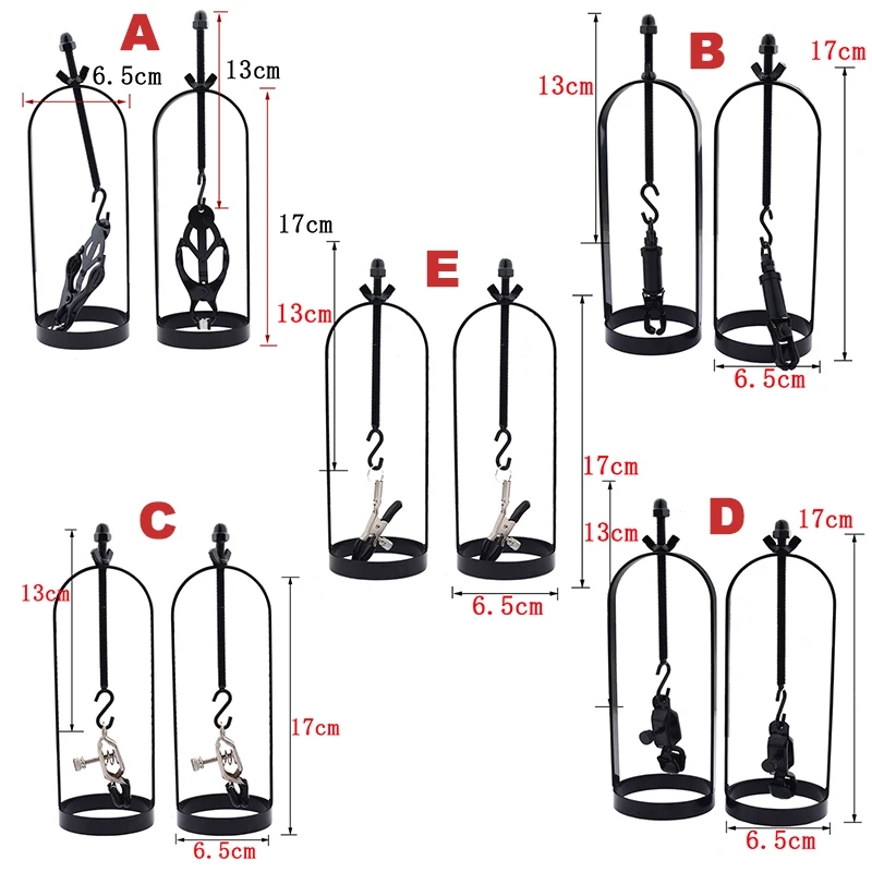 Black Heavy Duty Nipple Clamps BDSM Adjustable Breast Clip Hanging Weight Pendant Stimulator Sex Toy For Women Nipple Clamps 18