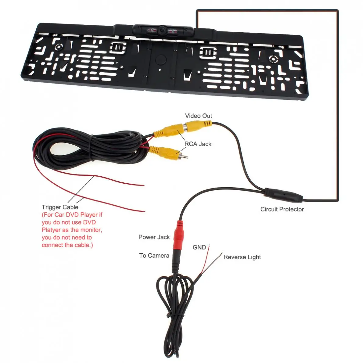 Automatic Parktronic EU Car License Plate Frame Rear View Camera Night Vision Reverse Backup Rearview Camera with 4 IR Light