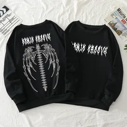 Autumn Men Women Streetwear Gothic Oversized Black Pullover Men White Hoodies Couple High Street Hip-hop Cool Hooded Sweatshirts