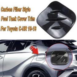 1Pcs Carbon Fiber Style Car Body Gas Cap Fuel Tank Protection Cover Trim for Toyota CHR C-HR 2016-2019 ABS Accessories