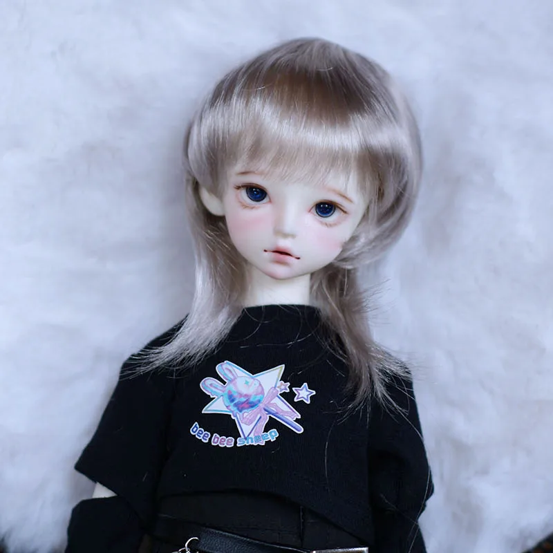 BJD doll wig suitable for 1-3 1-4 1-6 size soft silk reverse warped short hair doll accessories