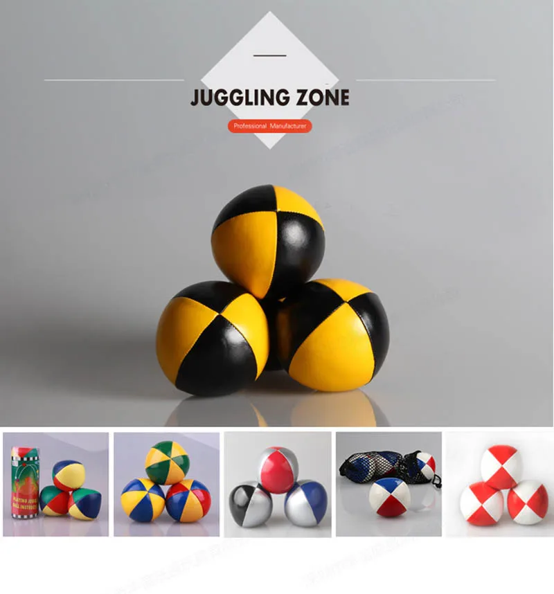 3PCS Net Set Suit Professional Juggling Ball Acrobatics Toss Ball Educational Toy Children Fun Sports Pu Soft Juggling Ball Toys