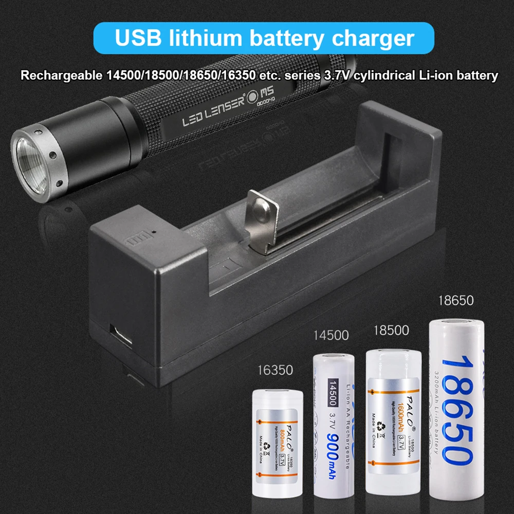 

PALO 1/2/3/4pcs 3.7V 14500 AA battery li-ion rechargeable 14500 battery 900mAh+LED USB 14500 18650 battery charger