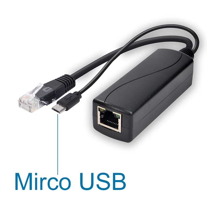 HKBTM Gigabit PoE Splitter Micro USB/Type-C/DC Power over Ethernet for IP Camera/Raspberry PI/sensecap/Bobcat