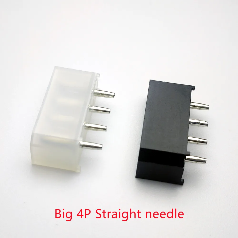 50PCS/1LOT molex white or black big 4P 4D female socket straight hollow needle for PC computer ATX  IDE Power connector