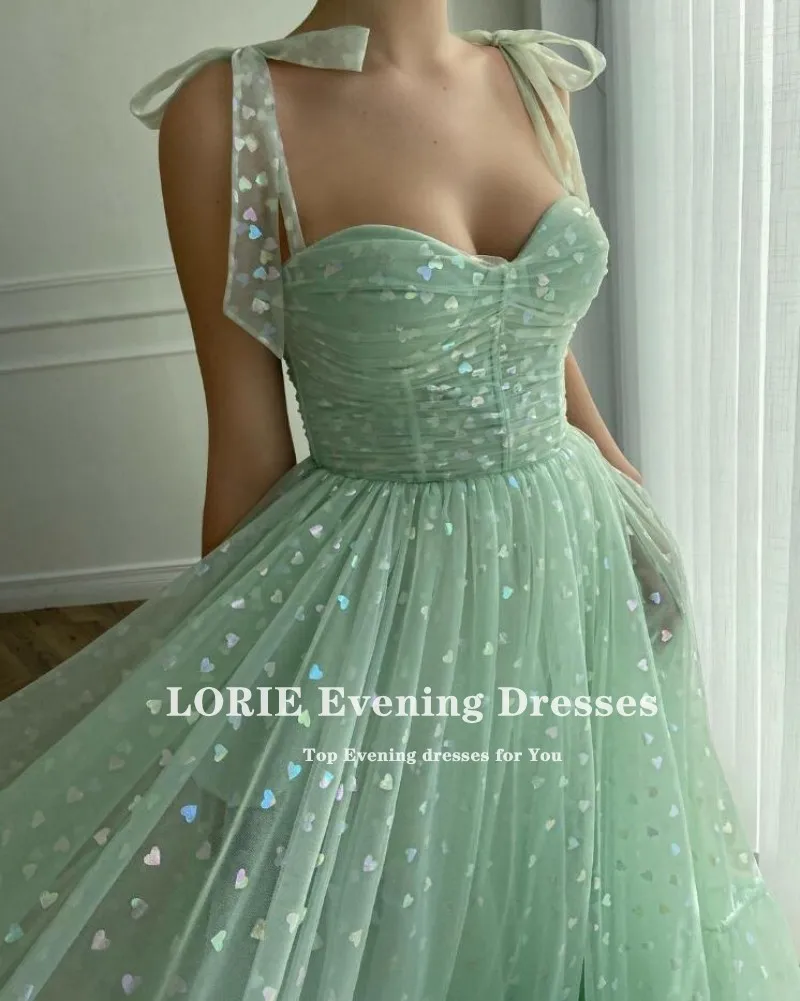 Lorie Shiny Fairy Prom Jurken Sweetheart Mint Green Tulle Thee Lengte Wedding Party Gown Korte Afstuderen Gewaden De Cocktail