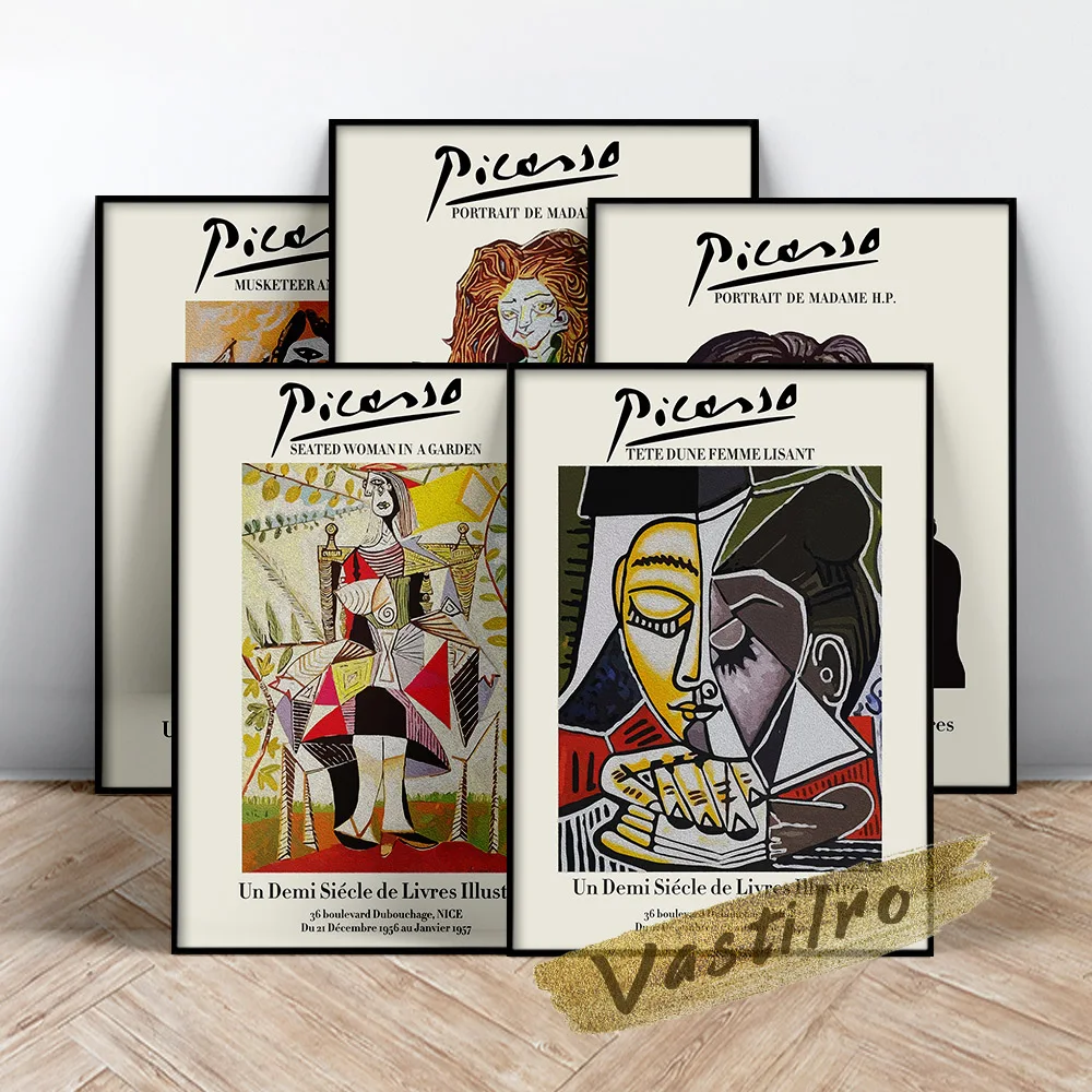 Famous Classic Pablo Picasso Poster, Picasso Abstract Figure Wall Art, Portrait Of Dora Maar Oil Painting, Gallery Wall Picture