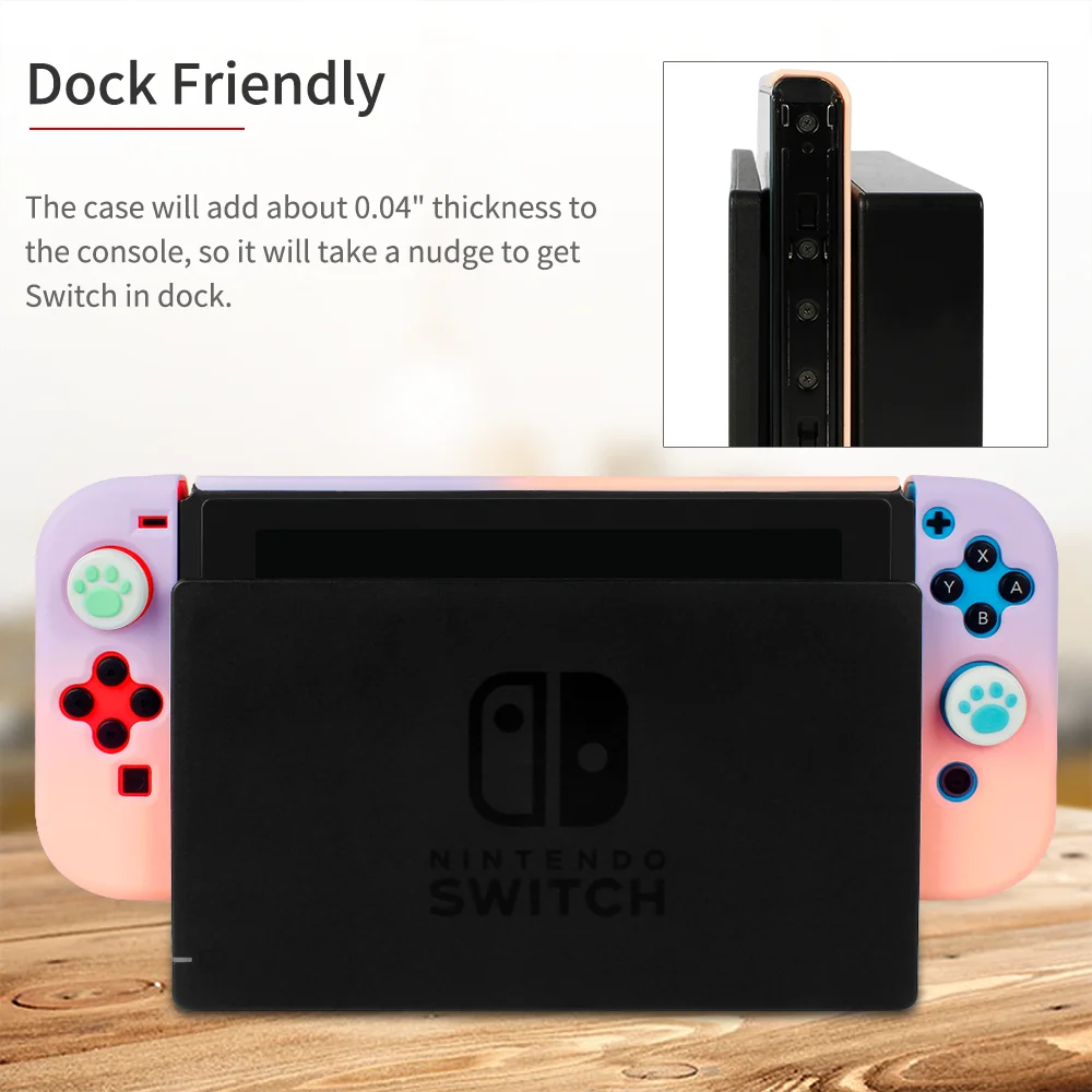 Cubierta trasera protectora para Nintendo Switch, carcasa rígida con gradiente de pintura de superficie colorida desmontable, Kawaii, NX, NS, consola Joycon