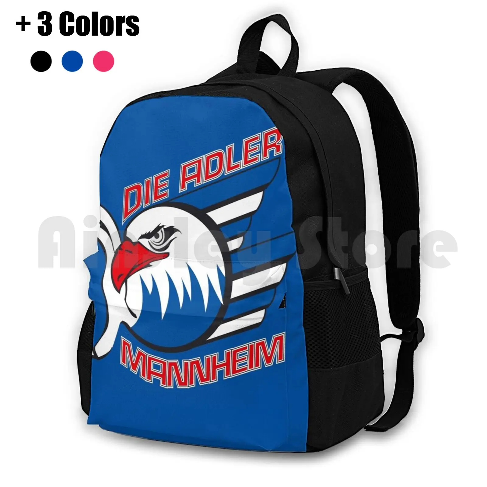 Mannheim Outdoor Hiking Backpack Waterproof Camping Travel Mannheim Ice Hockey Team Sport Club Logo Match Game Ice Hockey